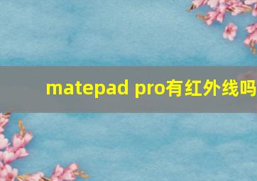 matepad pro有红外线吗